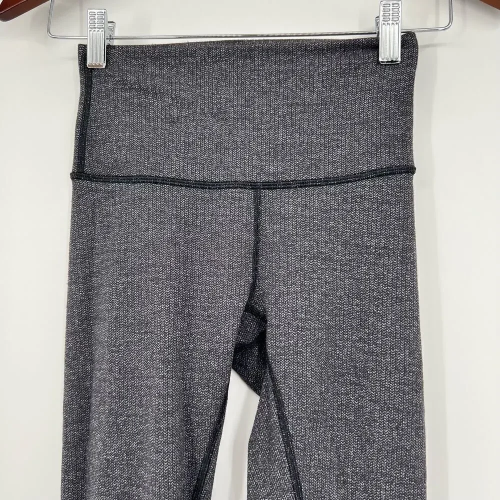 Lululemon Wunder Under High-Rise Tight Variegated Knit jacquard black size 2